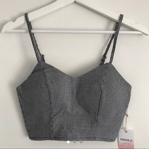 Forever 21 Houndstooth Padded Crop Top
